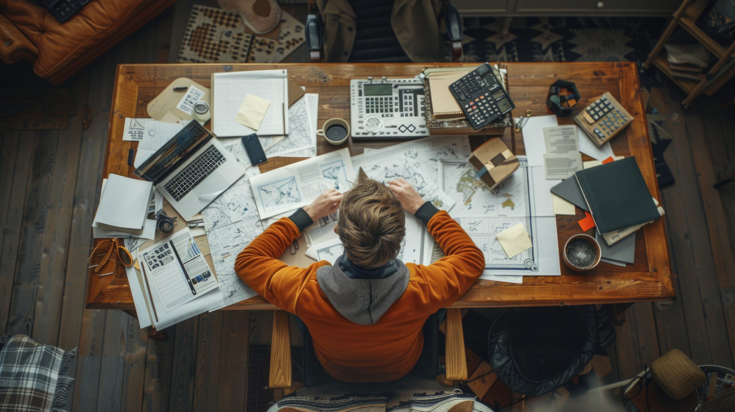 Bird's eye view, engineering worker , brainstorming --chaos 20 --ar 16:9 --stylize 150 Job ID: e5916160-55cd-4832-aa70-89ebb7076fe8